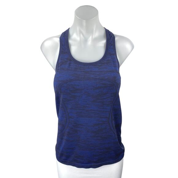 Lululemon Blue Black Swiftly Tech Racerback Sleeveless Yoga Athletic Tank Top M - Picture 1 of 3